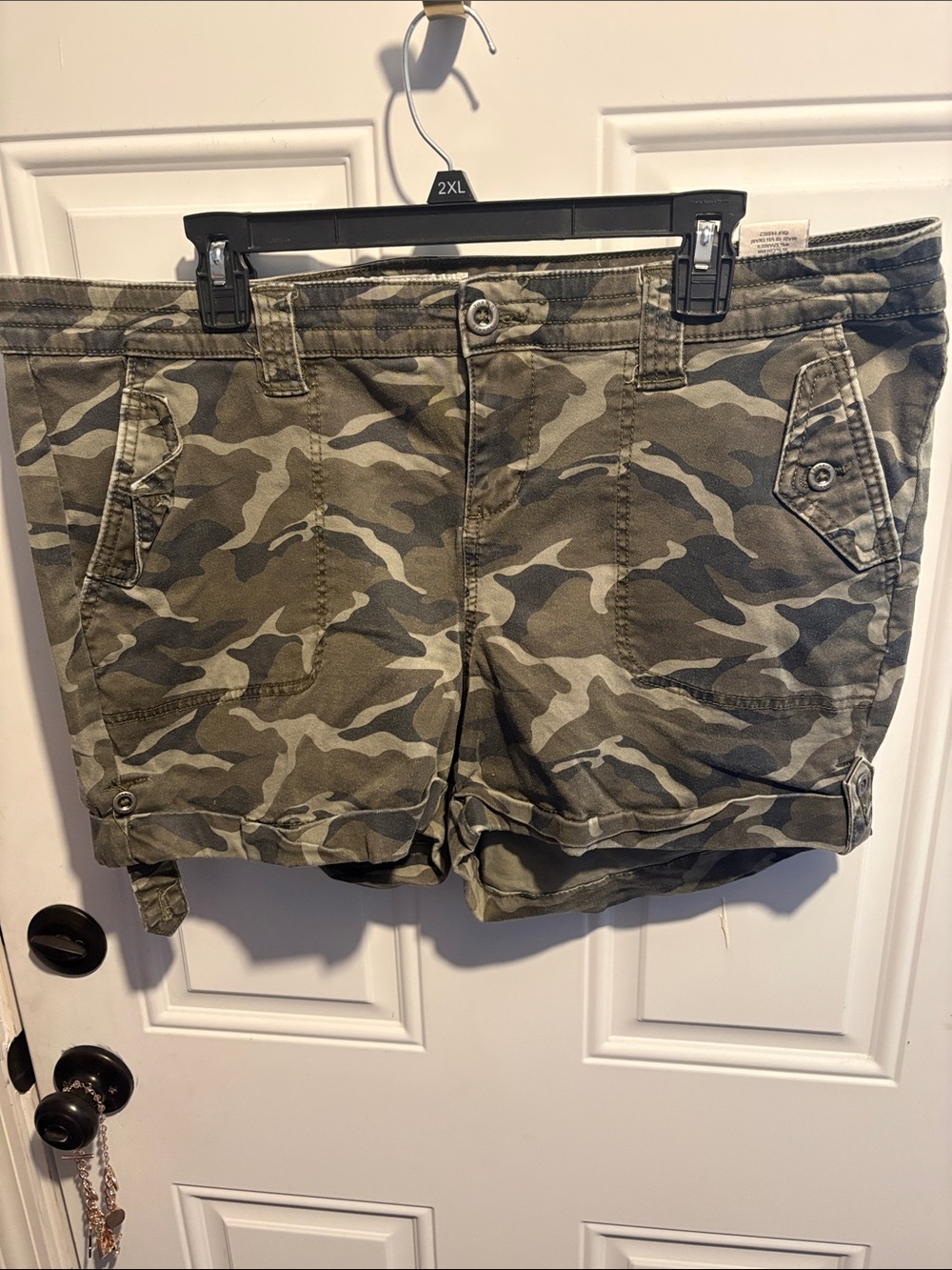 torrid Olive & Khaki Camo Utility Shorts